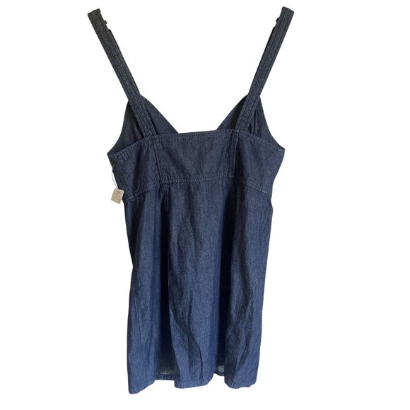 New! Free People Marjorie Denim Mini Dress Size Small Dark Wash Sleeveless Zip F - Picture 3 of 9